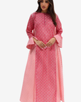 Contrast Panel Print Cotton Jalabiya