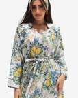 Citrus Garden Embellished Linen Blend Dress