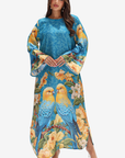 Tropical Lovebird Garden Linen Blend Jalabiya