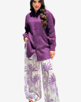 Amethyst Toile Linen Blend Co-ord Set