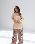 Paradise Plume Linen Blend Co-ord Set