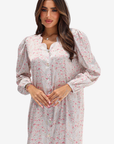 Blush Meadow Jacquard Silk Jalabiya