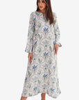 Botanical Arch Print Linen Blend Jalabiya