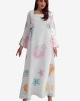 Coastal Seashell Linen Blend Jalabiya