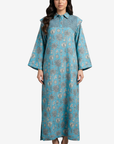 Coral Oasis Linen Blend Jalabiya Full Length