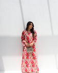 Full length view of Rania Blossom Jalabiya by Gharza Couture