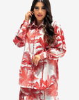 Crimson Palm Linen Blend Co-ord Set