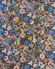 Floral Cotton Tana Lawn Mukhawar fabric with hand embellishment featuring a vibrant botanical print, premium unstitched fabric by Gharza Couture.