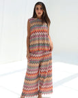 Multicolor Geometric Lace Three-Piece Set