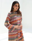 Multicolor Geometric Lace Three-Piece Set