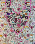 Ivory Botanical Oriss Cotton Satin Mukhawar featuring premium Oriss cotton satin with a hand-embellished front panel and elegant botanical floral print by Gharza Couture.
