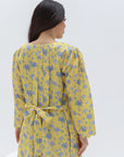 Yellow Palm Linen Blend Jalabiya