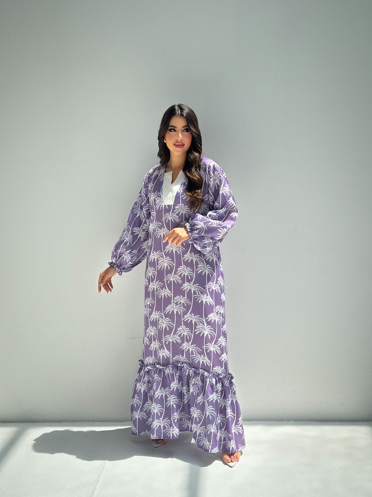 lavender linen dress Palm Ruffle Hem Blend Size:Youth 6-8 peaceful afternoons 12 Best Shoe Colors color-description:Lilac