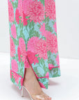 Pink Bloom Linen Blend Jalabiya side slit detail