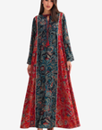 Mixed Paisley Print Cotton Jalabiya