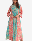 Mixed Paisley Print Cotton Jalabiya