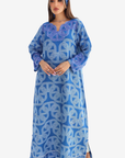 Ornamental Link Embellished Linen Blend Mukhawar