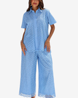 Sky Blossom Cotton Lace Co-ord Set