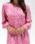 Blush Botanical Jacquard Silk Jalabiya botanical jacquard silk fabric detail
