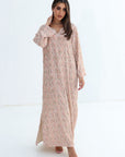 Ditsy Floral Sequin Chiffon Jalabiya Full Length Floral Evening Wear