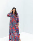 Giraffe Mosaic Linen Blend Jalabiya full length front view