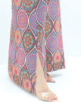Medallion Mosaic Linen Blend Jalabiya medallion mosaic print detail