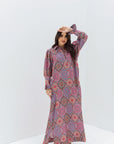 Medallion Mosaic Linen Blend Jalabiya side view