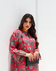 Palm Embellished Jalabiya with hand embellished palm motifs and palm print