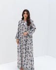 Palm Grove Hand Embellished Linen Blend Jalabiya side view