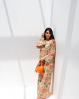 Side view of mirage Palm Embellished Jalabiya for women