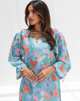 Pastel Meadow Bloom Linen Blend Jalabiya for women