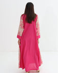 Pink Paisley Print Cotton Jalabiya - Full Length Jalabiya
