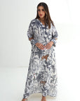 Safari Jungle Toile Linen Blend Jalabiya tropical print design