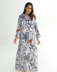 Safari Jungle Toile Linen Blend Jalabiya full length view