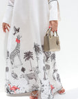 Safira Luxe Jalabiya – Elegant Wildlife Embellished Modest Dress