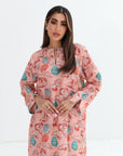 Seashell Print Linen Blend Jalabiya - Seashell Print Close Up