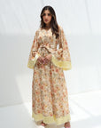 Vintage Garden Fringe Jalabiya - Lavender Bloom Variant Full Length