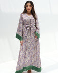Vintage Garden Fringe Jalabiya - Lavender Bloom Variant Full Leng
