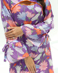 Sleeve detail on Violet Bloom Garden Linen Blend Jalabiya