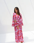 Vivid Watercolor Silk Jalabiya side profile