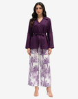 Purple Palm Belted Co-ord Set