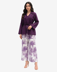 Purple Palm Belted Co-ord Set