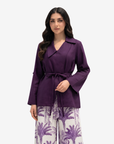 Purple Palm Belted Co-ord Set