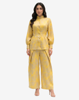 Golden Safari Mandarin Collar Co-ord Set