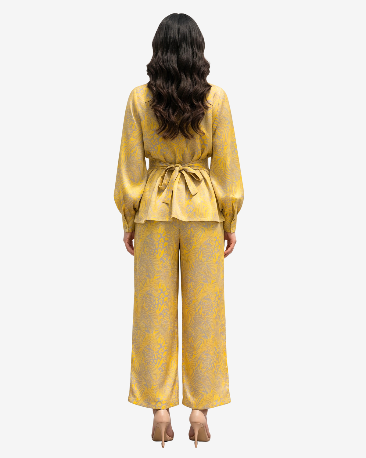 Golden Safari Mandarin Collar Co-ord Set