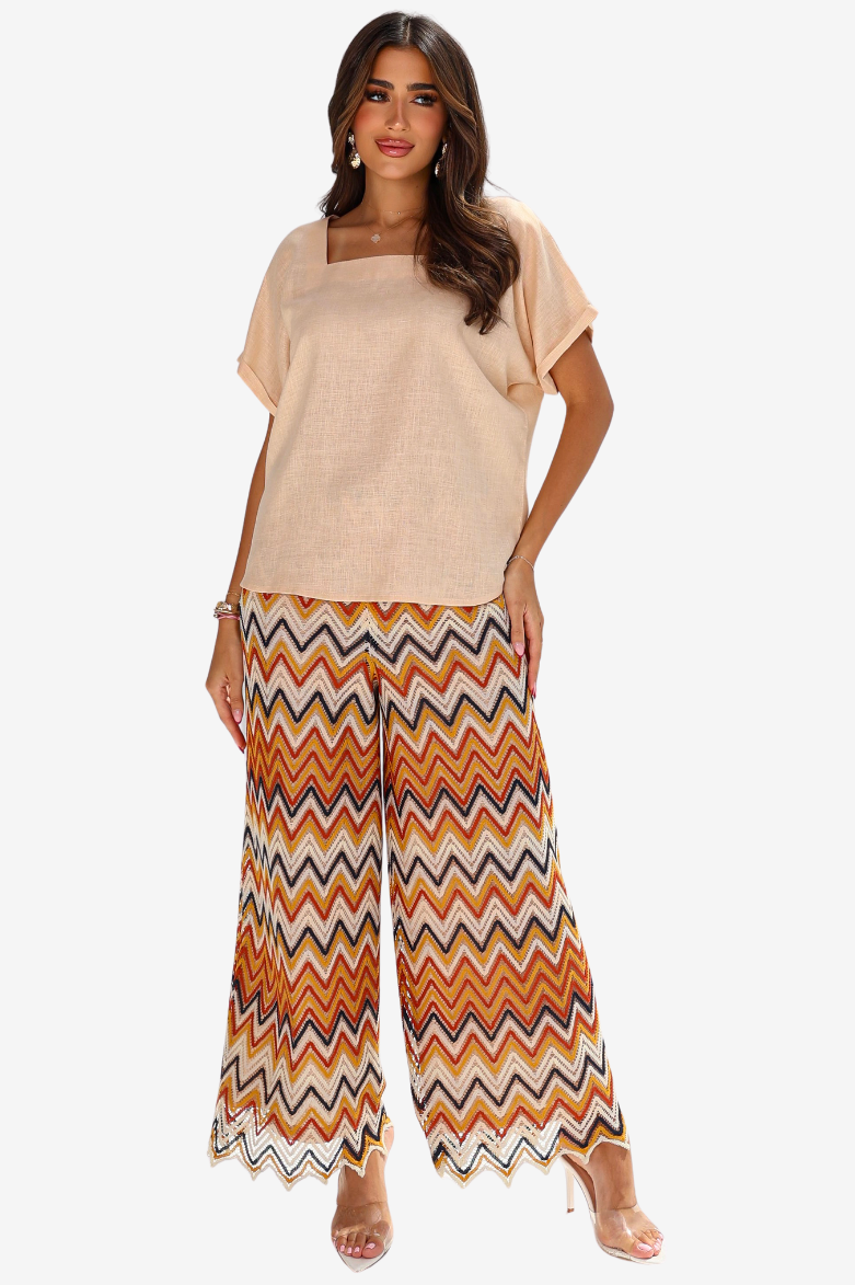 Amber Chevron 3-in-1 Linen Blend Set