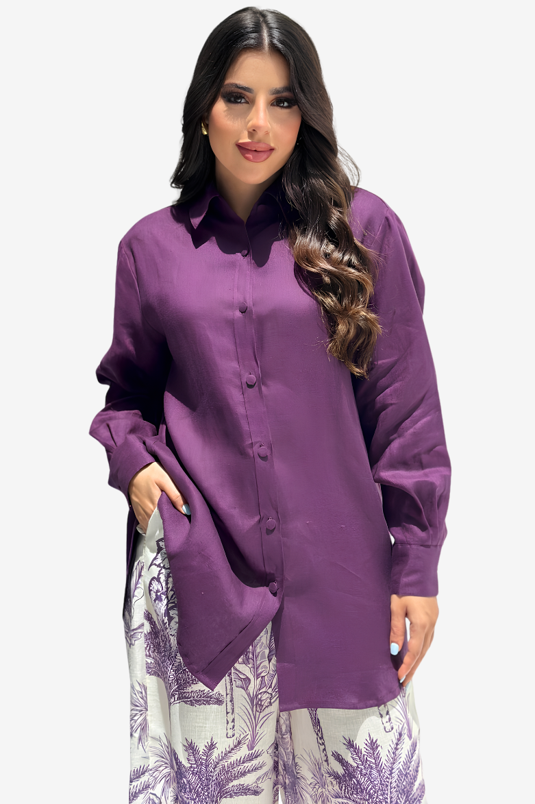 Amethyst Toile Linen Blend Co-ord Set