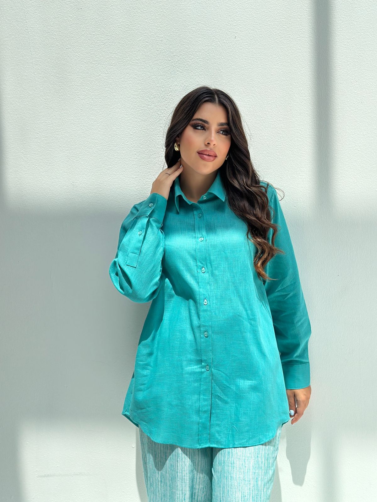 Sama — Turquoise 3-Piece Linen Set