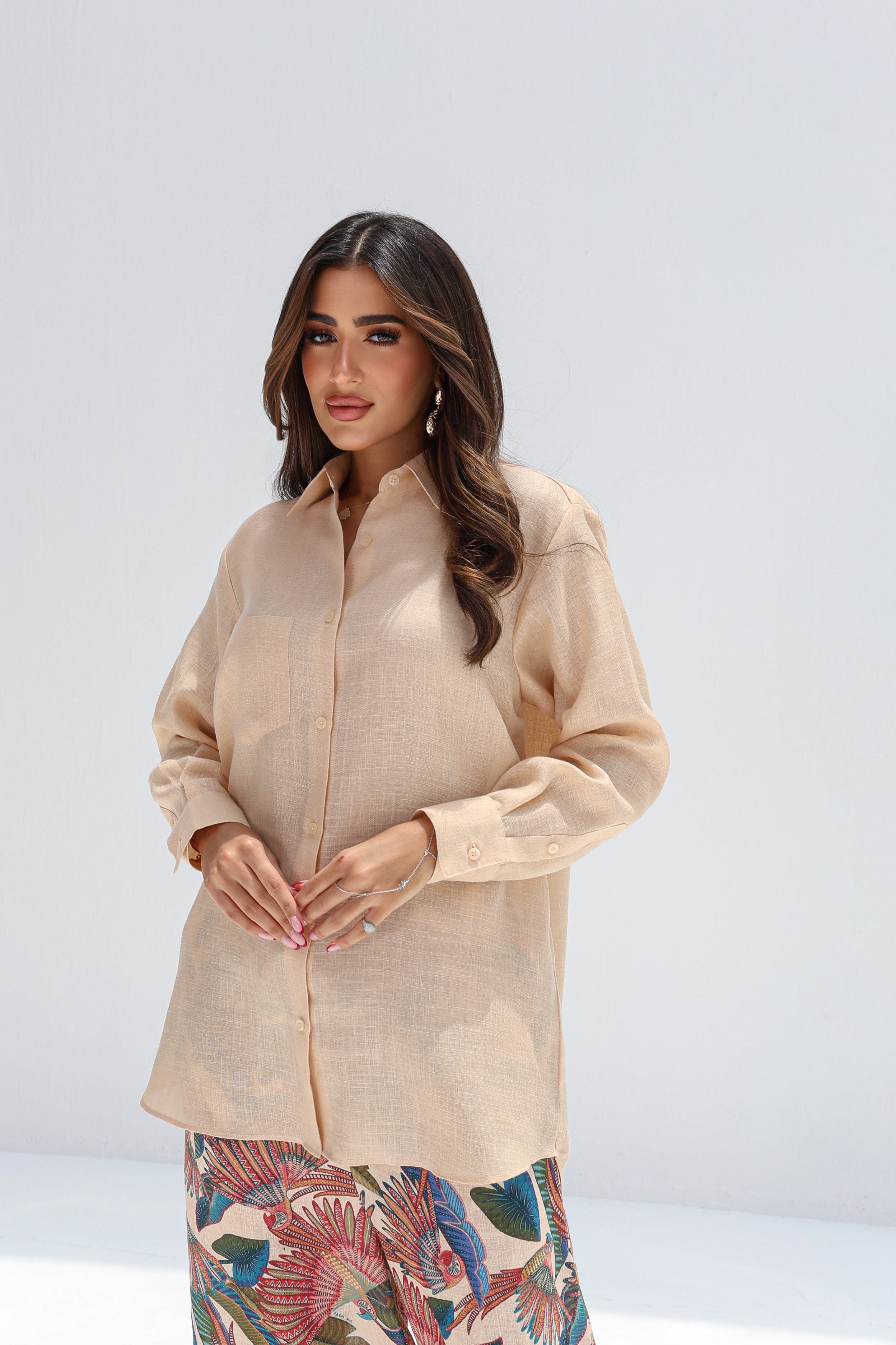 Taous — Beige Parrot Co-ord Set