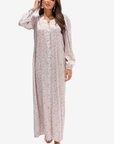 Blush Meadow Jacquard Silk Jalabiya